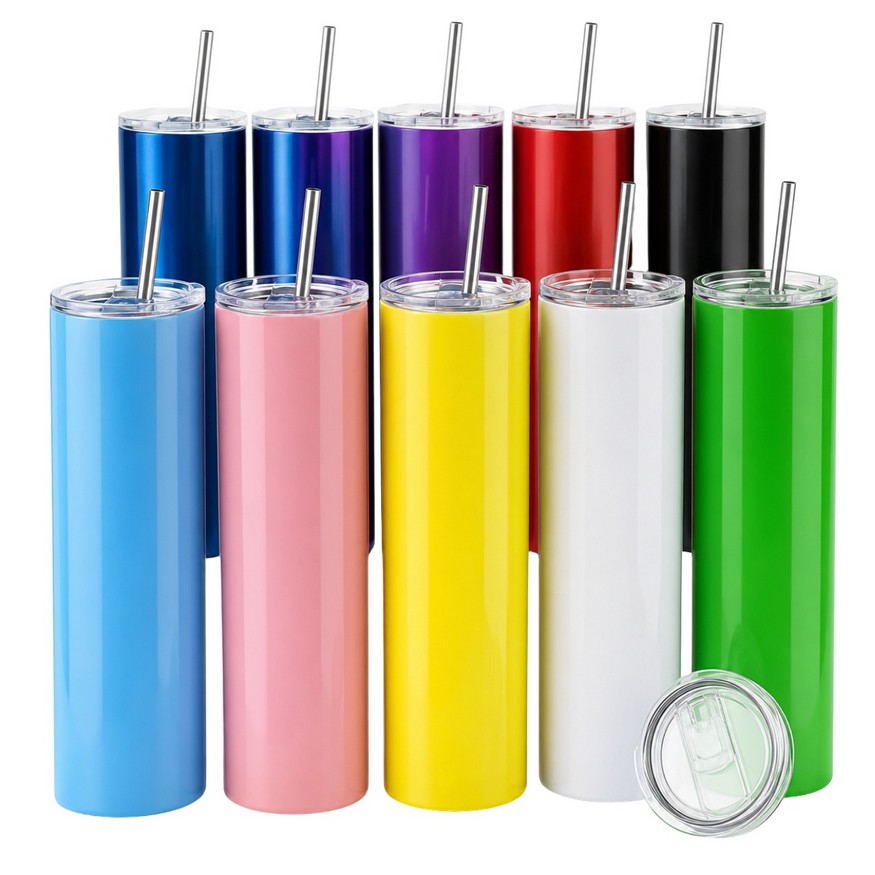 20oz Skinny Tumbler – Stainless Steel Double Wall Vacuum Insulated