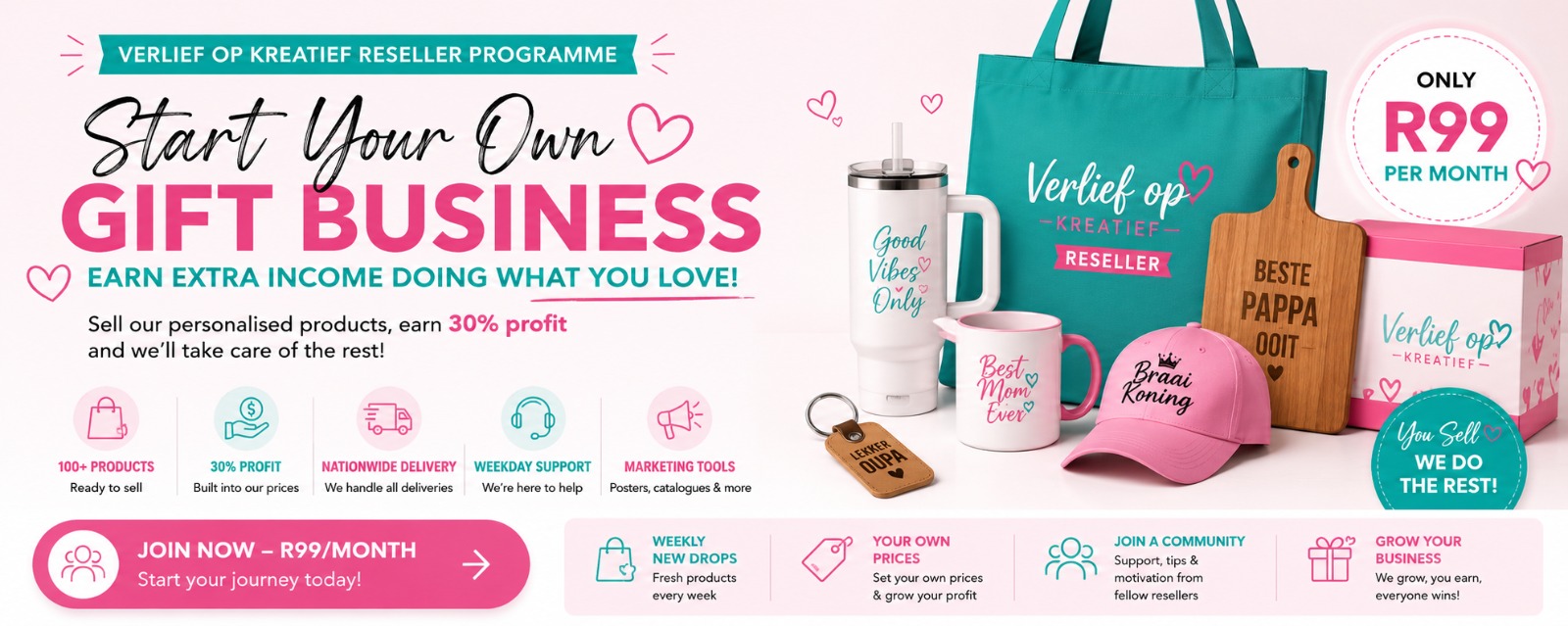 Start your own gift business — R99 per month